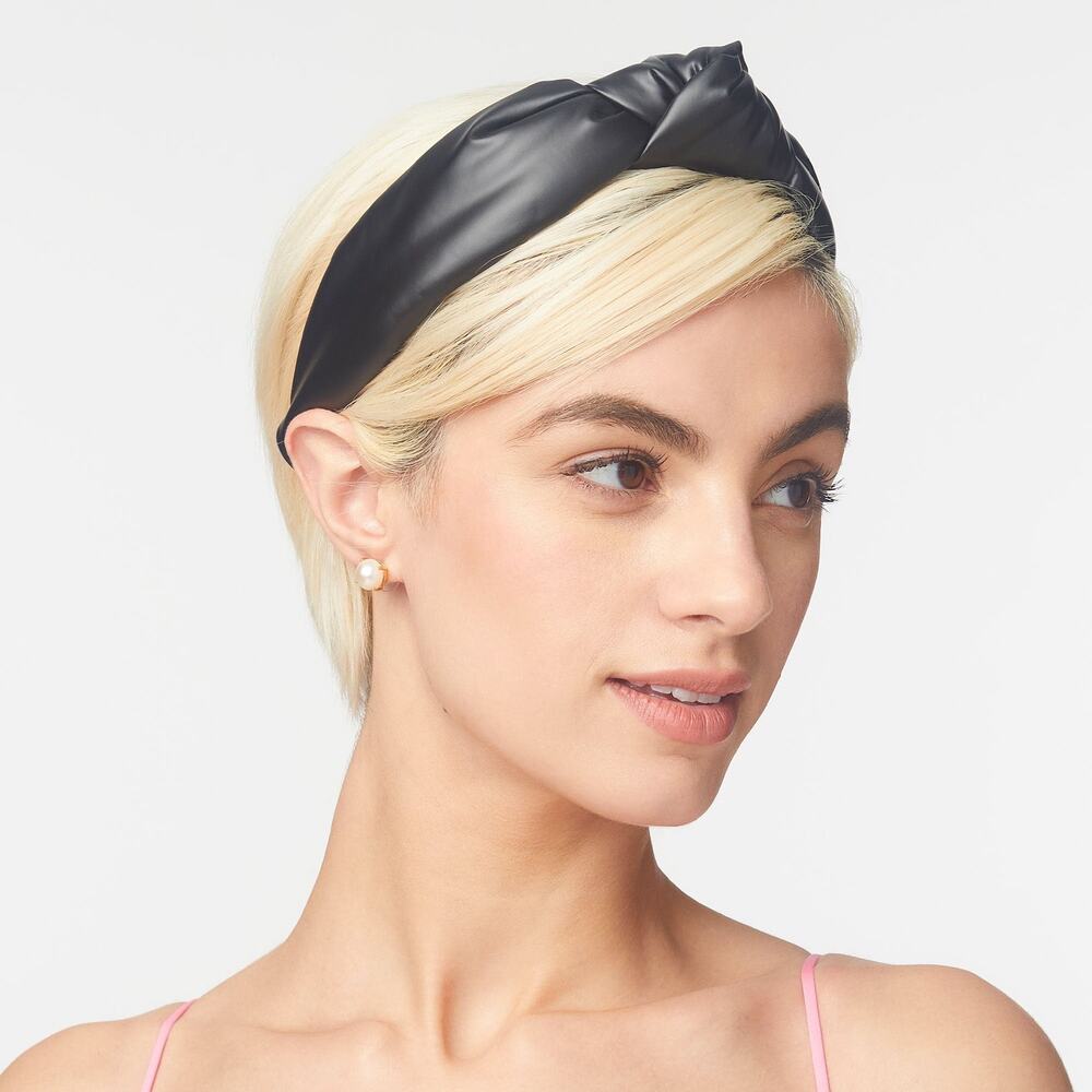 NWT! Lele Sadoughi Black Faux Leather Knotted Headband